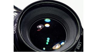 Camera lense reflecting lights
